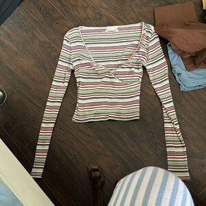 Long sleeve low cut top